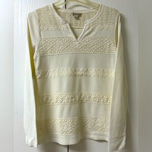 Lucky Brand Women’s Cream Color Top Size Medium